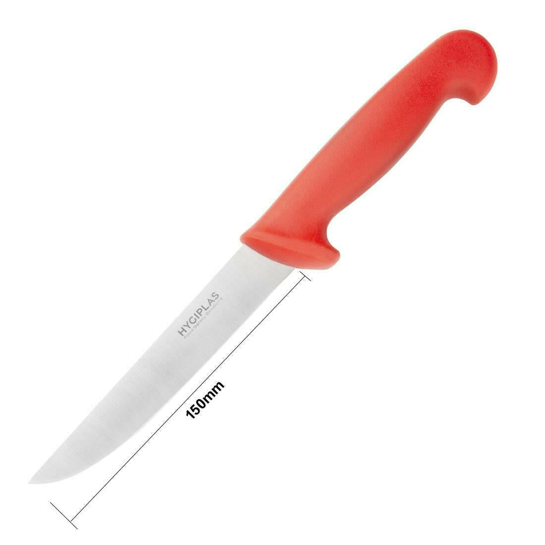 Hygiplas Stiff Blade Boning Knife Red 15cm - Cater-Connect Ltd