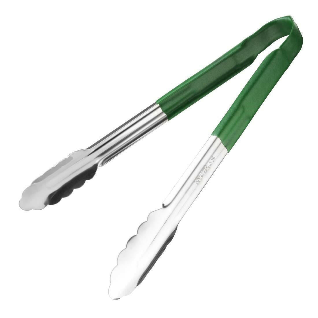 Hygiplas Colour Coded Green Serving Tongs 300mm - Cater-Connect Ltd