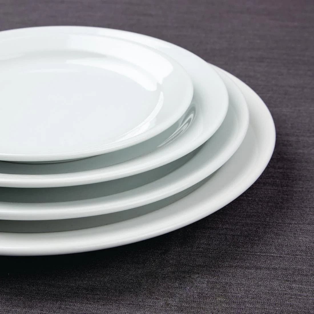 Olympia Athena Narrow Rimmed Plates 254mm Case Size 12 - Cater-Connect Ltd