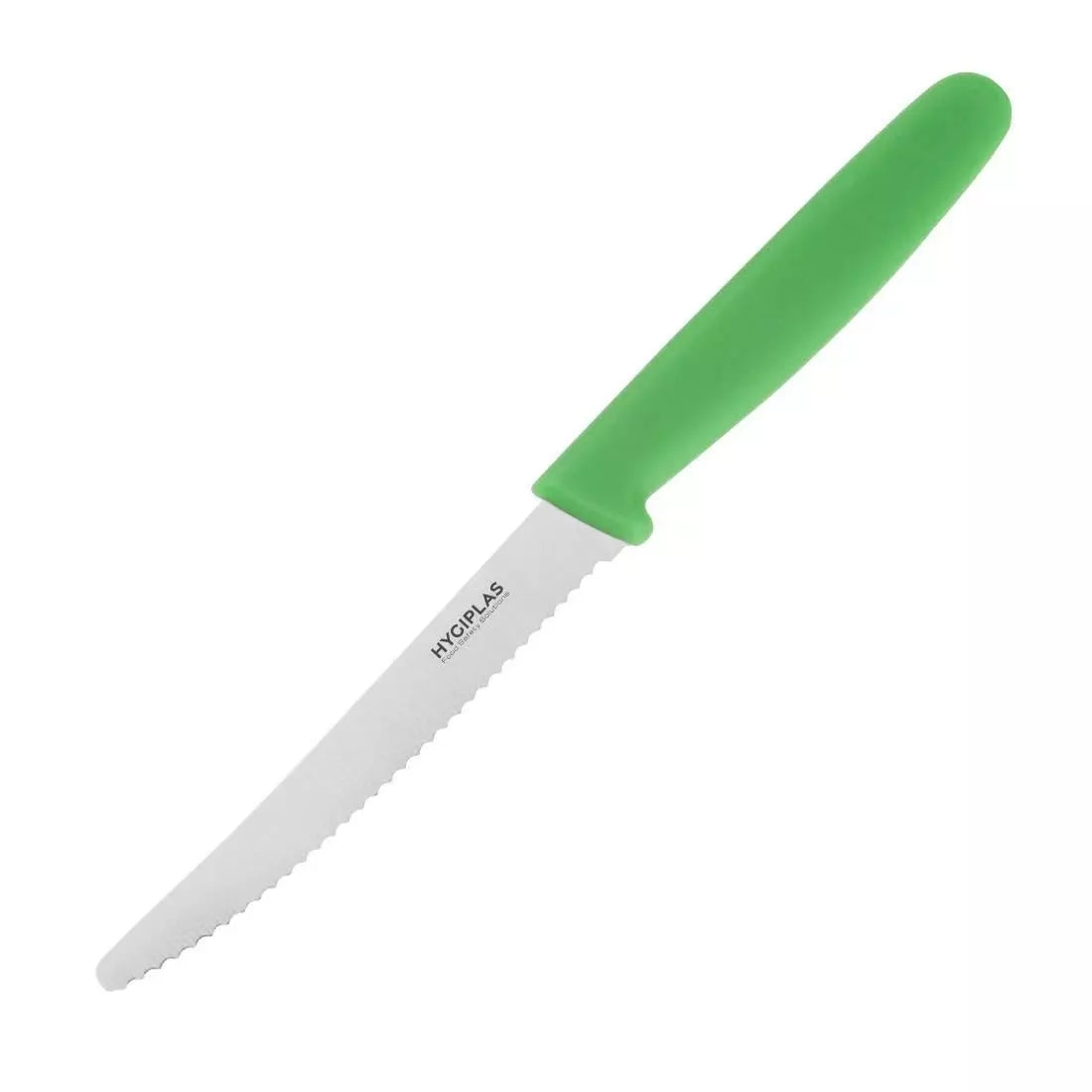 Hygiplas Serrated Tomato Knife Green 10.5cm - Cater-Connect Ltd