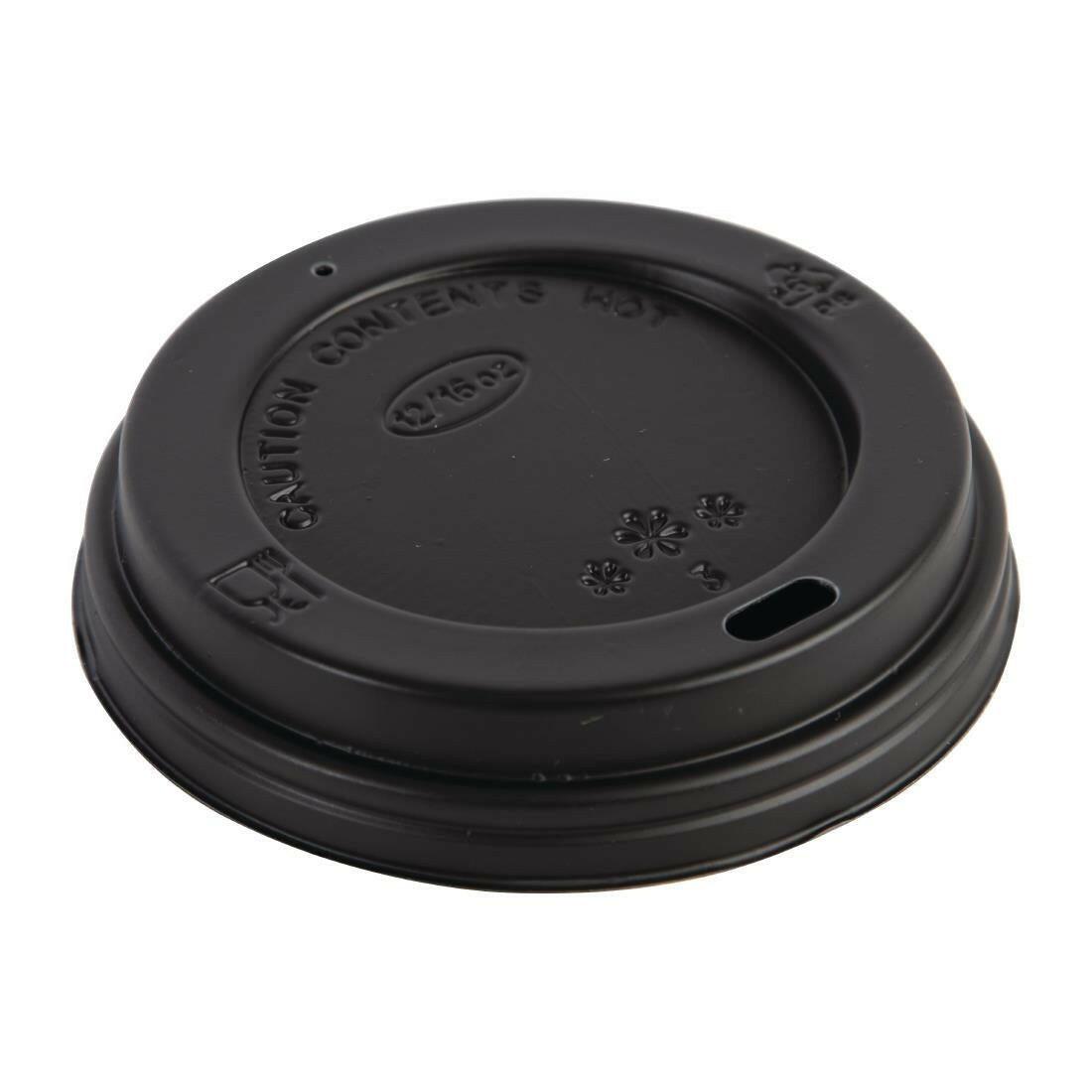 Recyclable Black 16oz Coffee Cup Lid Case Size 1000.