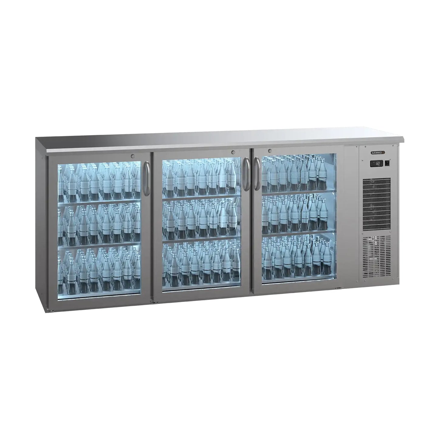 Gamko E3/222GMUCS84 Undercounter Stainless Steel 3 Door Bottle Cooler
