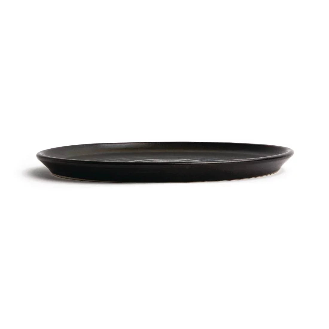 Olympia Canvas Small Rim Round Plate Delhi Black 265mm Case Size 6 - Cater-Connect Ltd