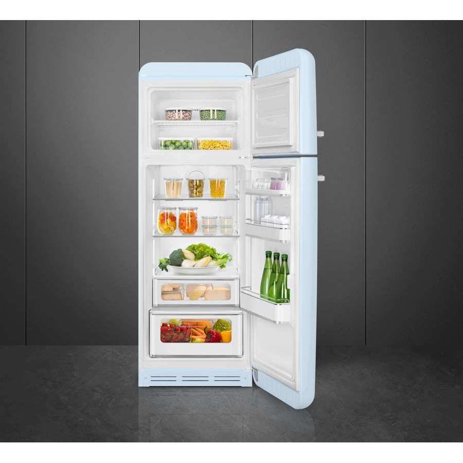 Smeg 50s Retro FAB30LPB5UK Left Hinge Fridge Freezer Pastel Blue 294 Litres.