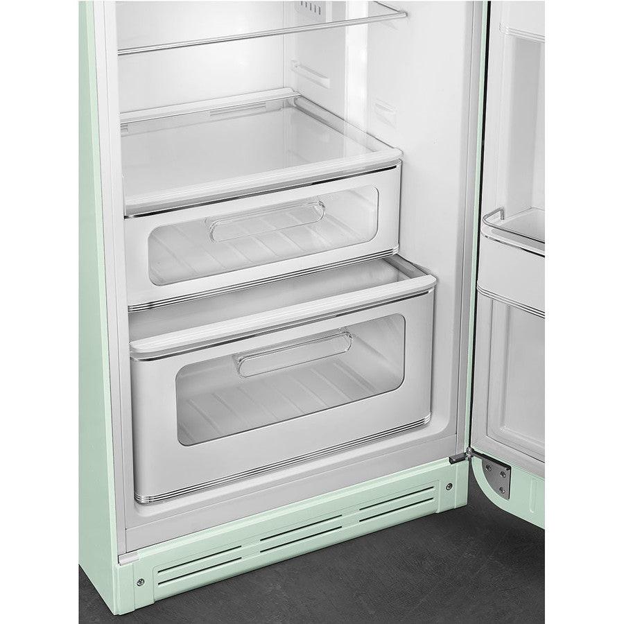 Smeg 50s Retro FAB30LPG5UK Left Hinge Fridge Freezer Pastel Green 294 Litres.