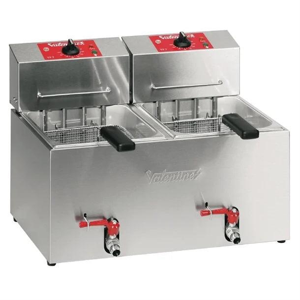 Valentine TF77 Twin Tank Countertop Electric Fryer 2 x 7 Litres.