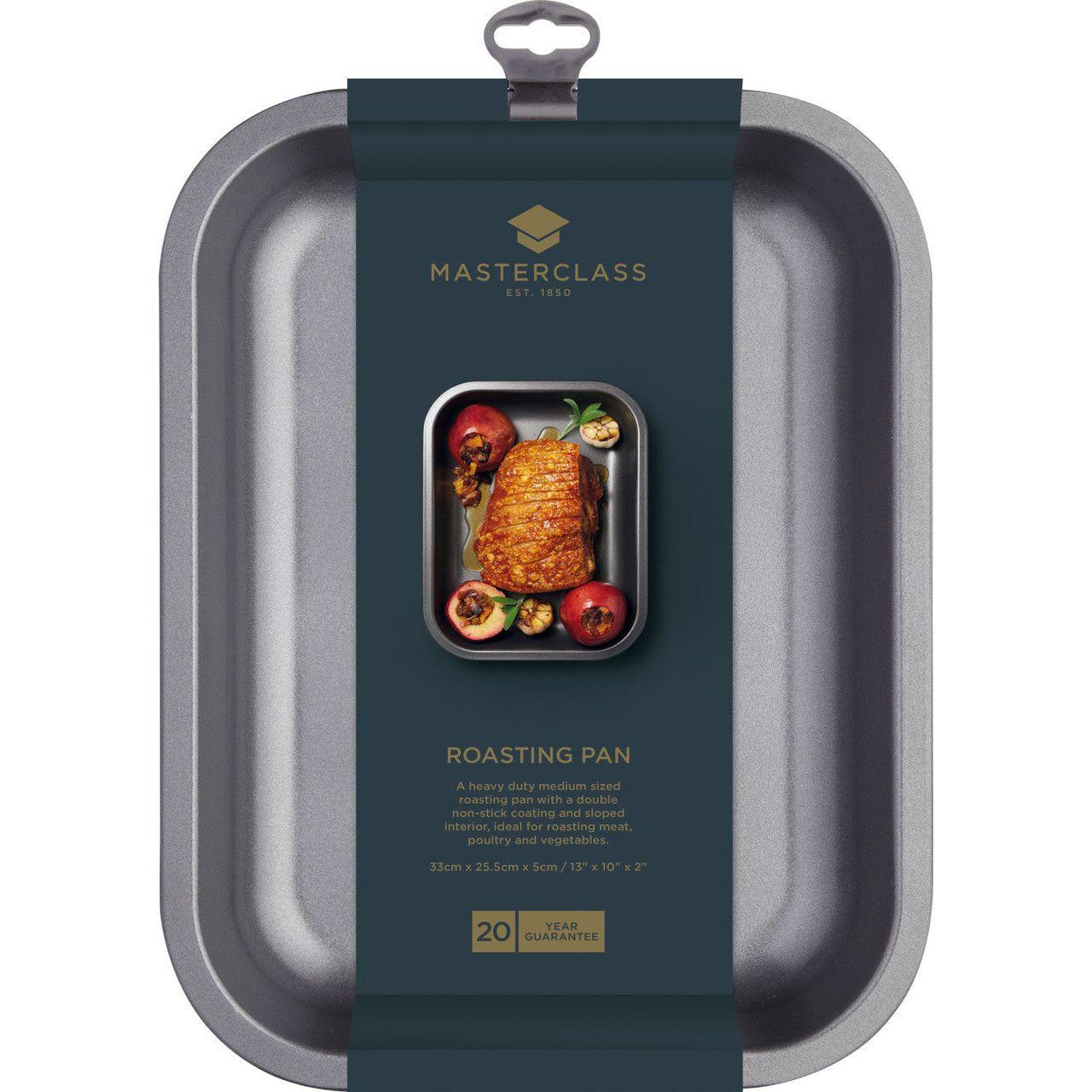 MasterClass KCMCHB78 Non-Stick Medium Sloped Roasting Pan 33cm x 25.5cm.