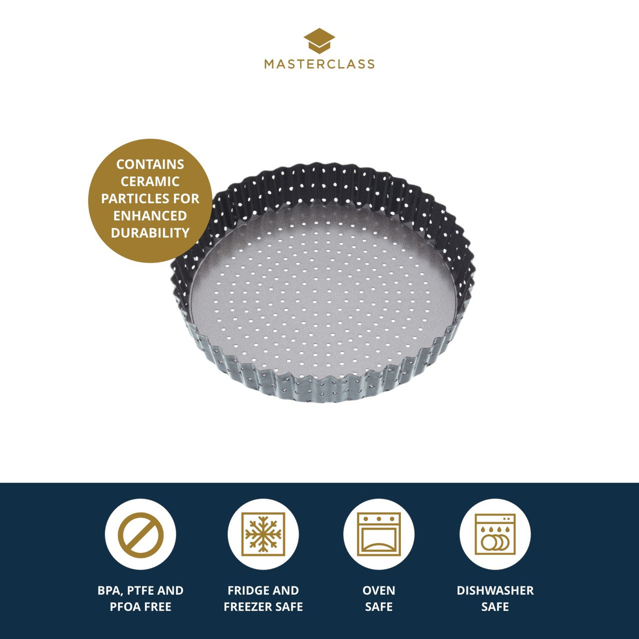 MasterClass Crusty Bake Non-Stick Fluted Round Quiche Tin 25cm - Cater-Connect Ltd