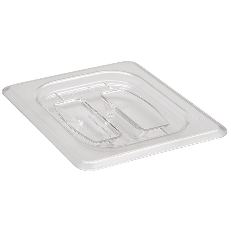Cambro 80CWCH135 Camwear Clear Polycarbonate Flat Lid With Handle 1/8GN.