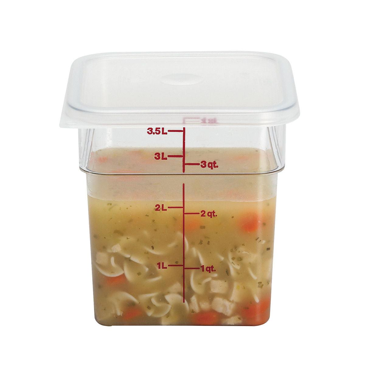 Cambro 4SFSCW135 Translucent CamSquare Food Container 3.8 Litres