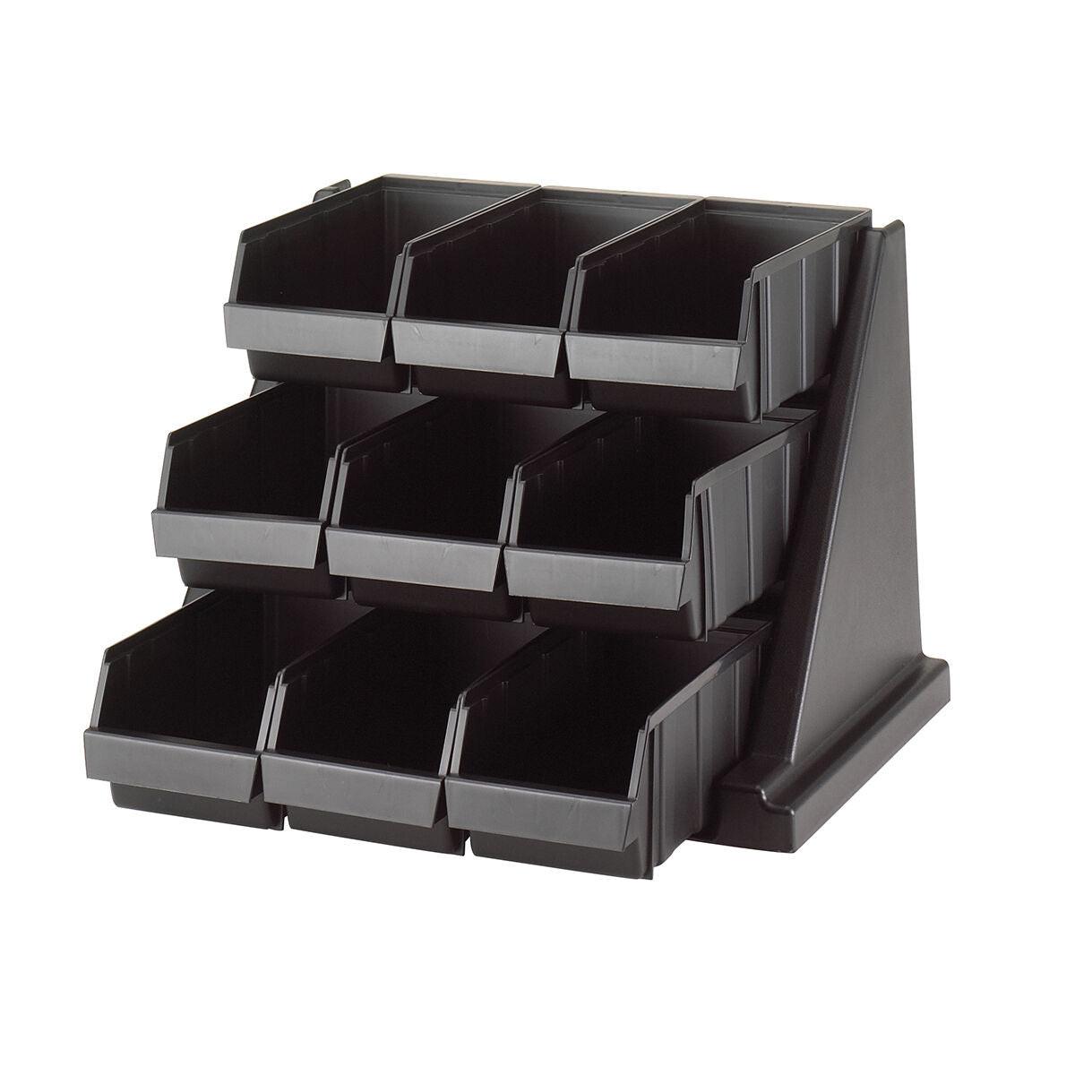 Cambro 9 Bin Condiment Storage Organiser Black