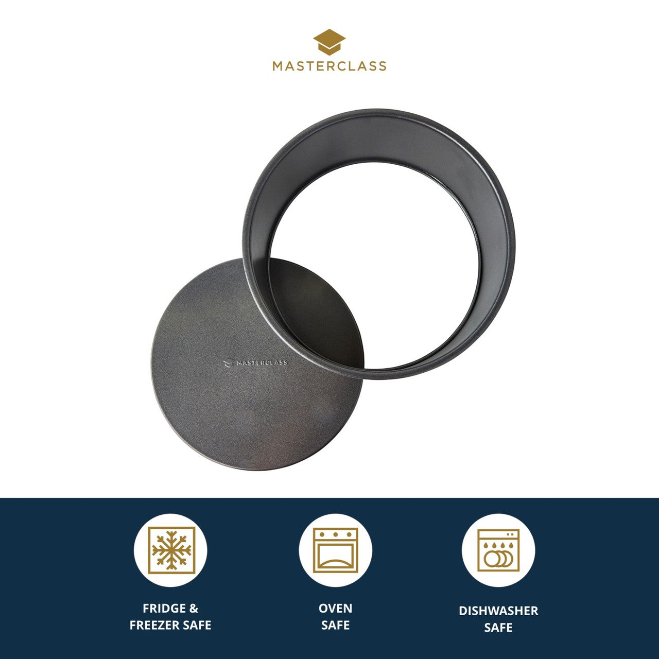 MasterClass Non-Stick Round Loose Base Deep Cake Pan 20cm - Cater-Connect Ltd