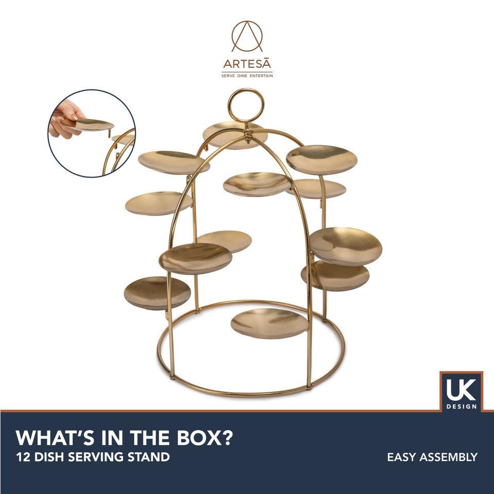 Artesà Brass Canape Serving Tree 37.4cm x 40cm.