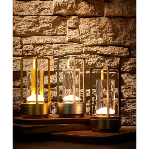 Industrial 503003S Cordless Silver Restaurant Table Lamp 17.5cm.