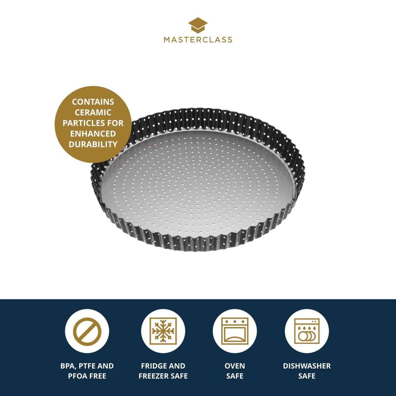 MasterClass Crusty Bake Non-Stick Fluted Round Flan / Quiche Tin 28cm.