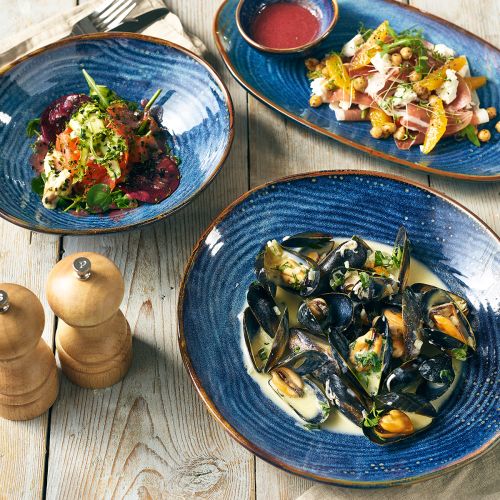 Cater-Connect - GenWare Terra Porcelain Aqua Blue Organic Plate 21cm Case Size 6