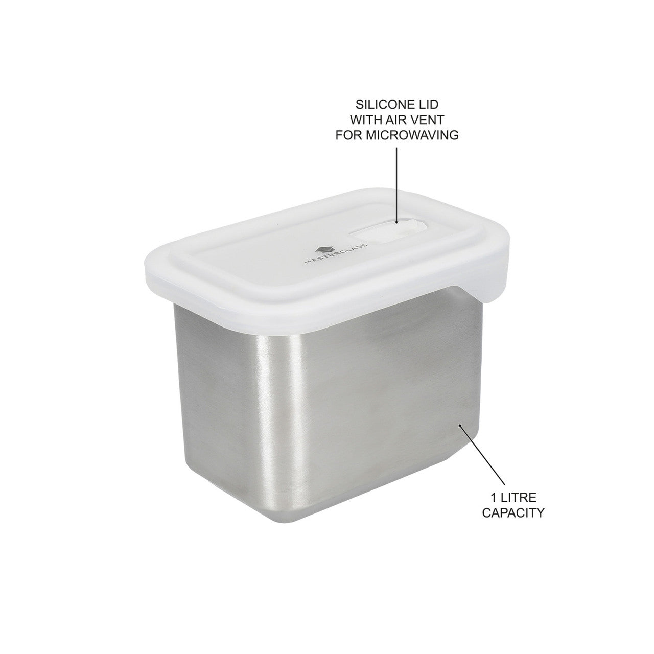 MasterClass All-in-One Cook Freeze & Heat Stainless Steel Dish 1 Litre