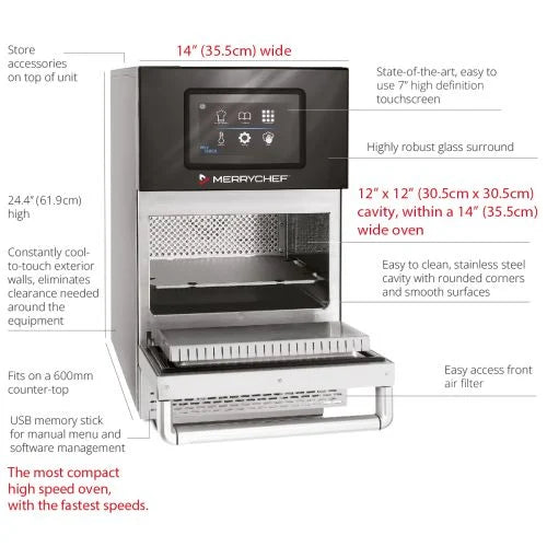 Merrychef ConneX 12 Black Accelerated High Speed Oven High Powered 6kw - Cater-Connect Ltd