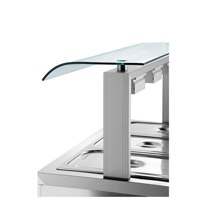 Inomak MJV711 Bain Marie 3 x 1/1GN Heated Base With Sneeze Guard.