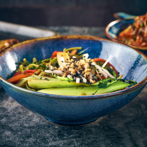 GenWare Terra Porcelain Aqua Blue Noodle Bowl 20.2cm Case Size 6