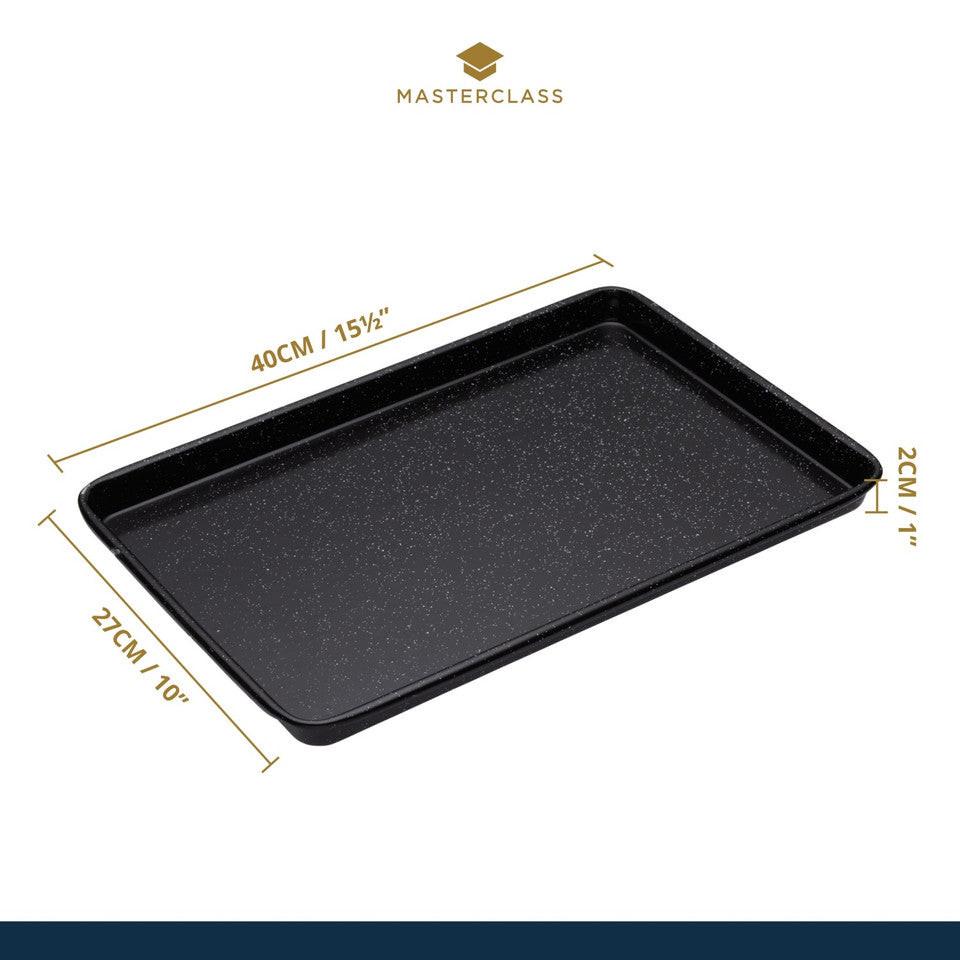 MasterClass Vitreous Enamel Baking Tray 39cm x 27cm x 2cm.