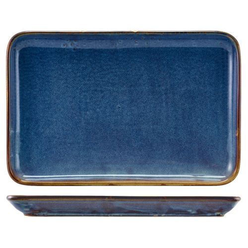 GenWare Terra Porcelain Aqua Blue Rectangular Platter 30 x 20cm Case Size 3