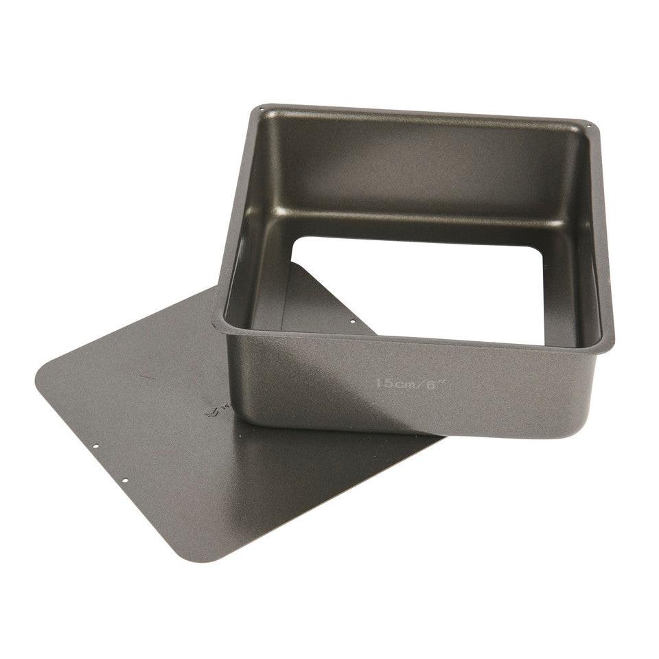 MasterClass KCMCHB62 Non-Stick Square Loose Base Deep Cake Pan 15cm.