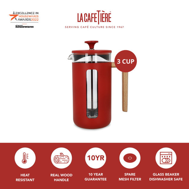 La Cafetière Pisa Cafetiere Red 3-Cup 350ml - Cater-Connect Ltd
