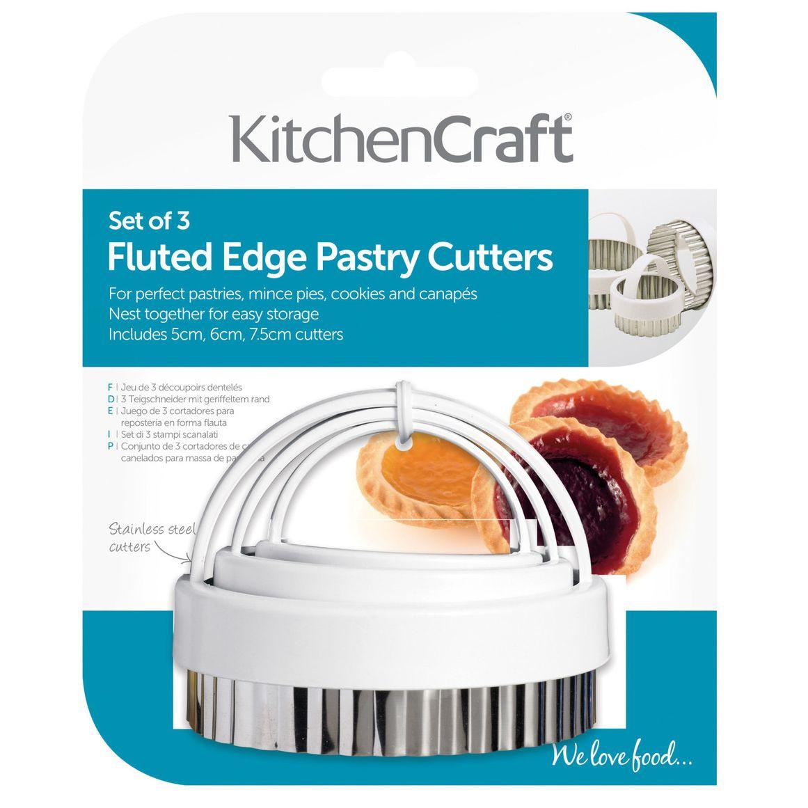 KitchenCraft Set Of Three Fluted Pastry Cutters.