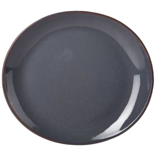 GenWare Terra Stoneware Rustic Blue Oval Plate 29.5 x 26cm Case Size 6