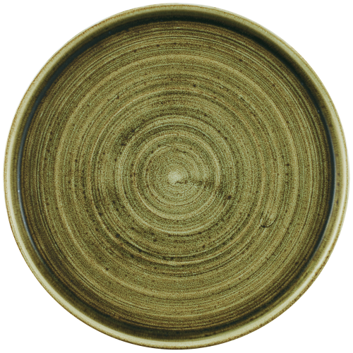 Churchill Stonecast® Chefs' Walled Plate Olive 21cm Case Size 6 - Cater-Connect Ltd