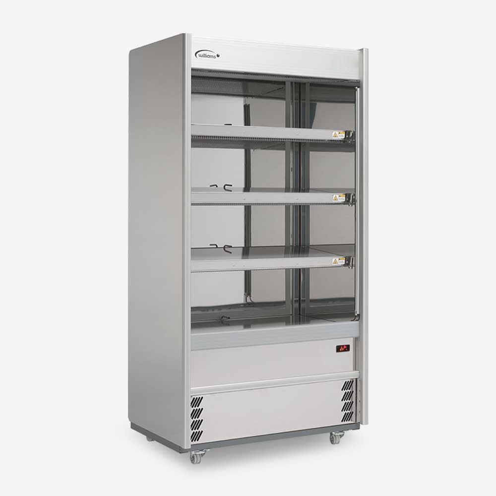 Williams Gem Scarlett XS100-SCO Stainless Steel Open Front Heated Multideck.