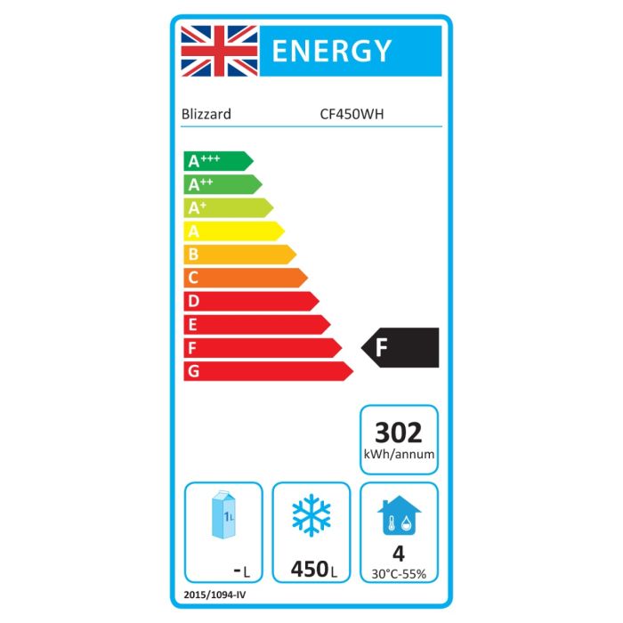 Blizzard CF450WH White Chest Freezer 450 Litres - Cater-Connect Ltd