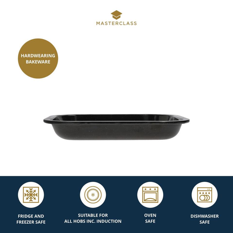 MasterClass Professional Vitreous Enamel Roasting Pan 27 x 21 x 4cm.