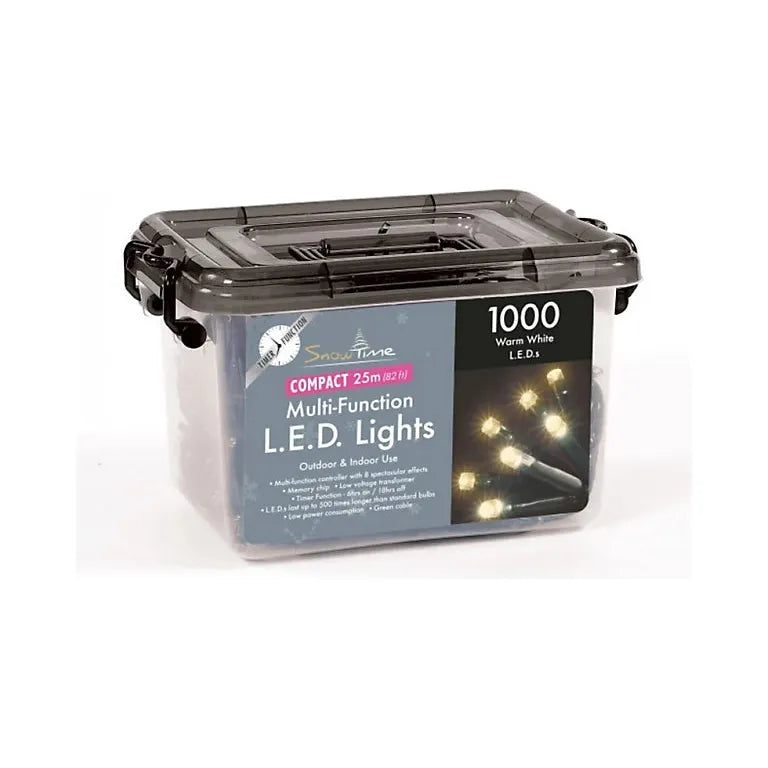 Snowtime Indoor & Outdoor 1000 Led Warm White Cluster Christmas Lights With Timer - Cater-Connect Ltd