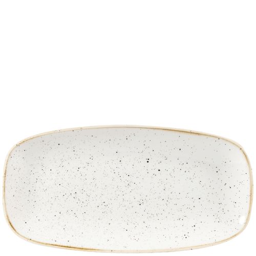 Churchill Stonecast Barley White Oblong Chefs Plate 12.1 x 20cm Case Size 12 - Cater-Connect Ltd