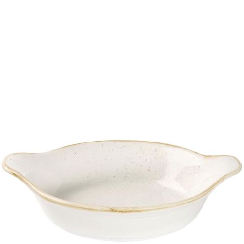 Churchill Stonecast Barley White Round Eared Dish 15 x 18cm/300ml Case Size 6 - Cater-Connect Ltd