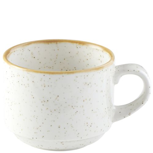 Churchill Stonecast Barley White Stacking Cup 227ml/8oz Case Size 12 - Cater-Connect Ltd