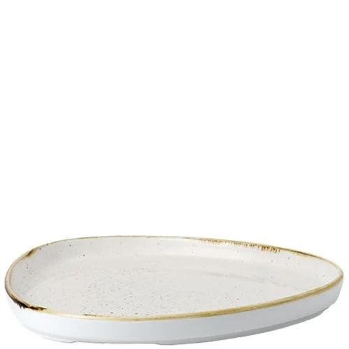 Churchill Stonecast Barley White Triangle Chefs Plate 20cm/7.87" Case Size 6.