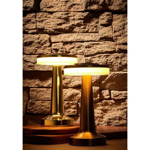 Timeless 303001G Cordless Brassy Restaurant Table Lamp 19.5cm.
