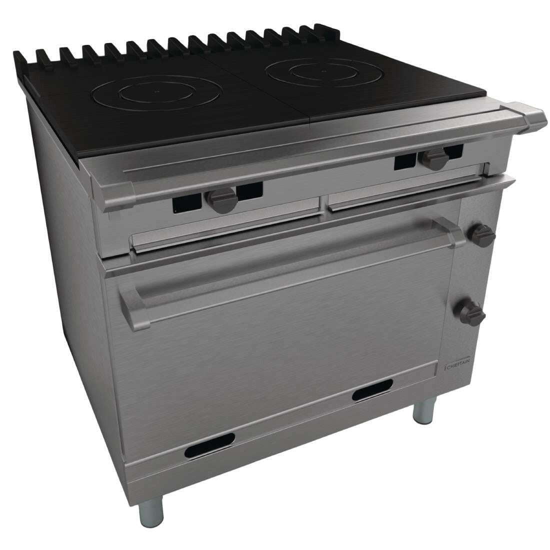 Falcon Chieftain G1006FX Gas Twin Bullseye Solid Top Range Oven With Castors - Cater-Connect Ltd