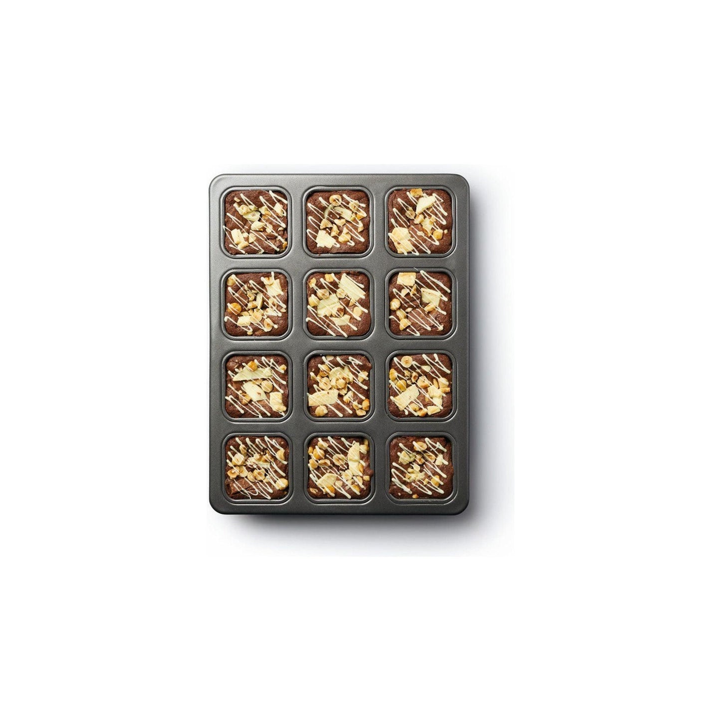 MasterClass KCMCHB69 Non-Stick 12 Hole Brownie Pan 34cm x 26cm x 2.5cm.