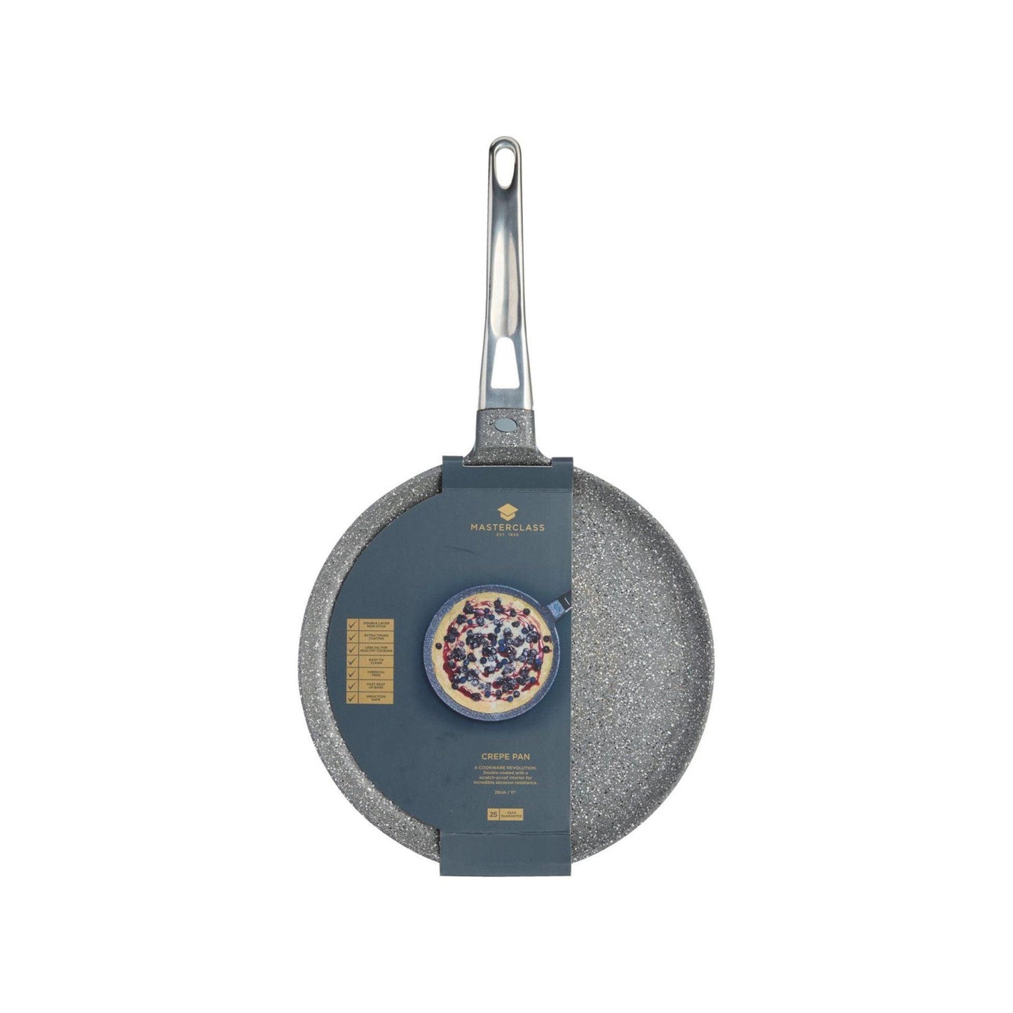MasterClass Cast Aluminium Crêpe Pan for Induction Hob 28cm.