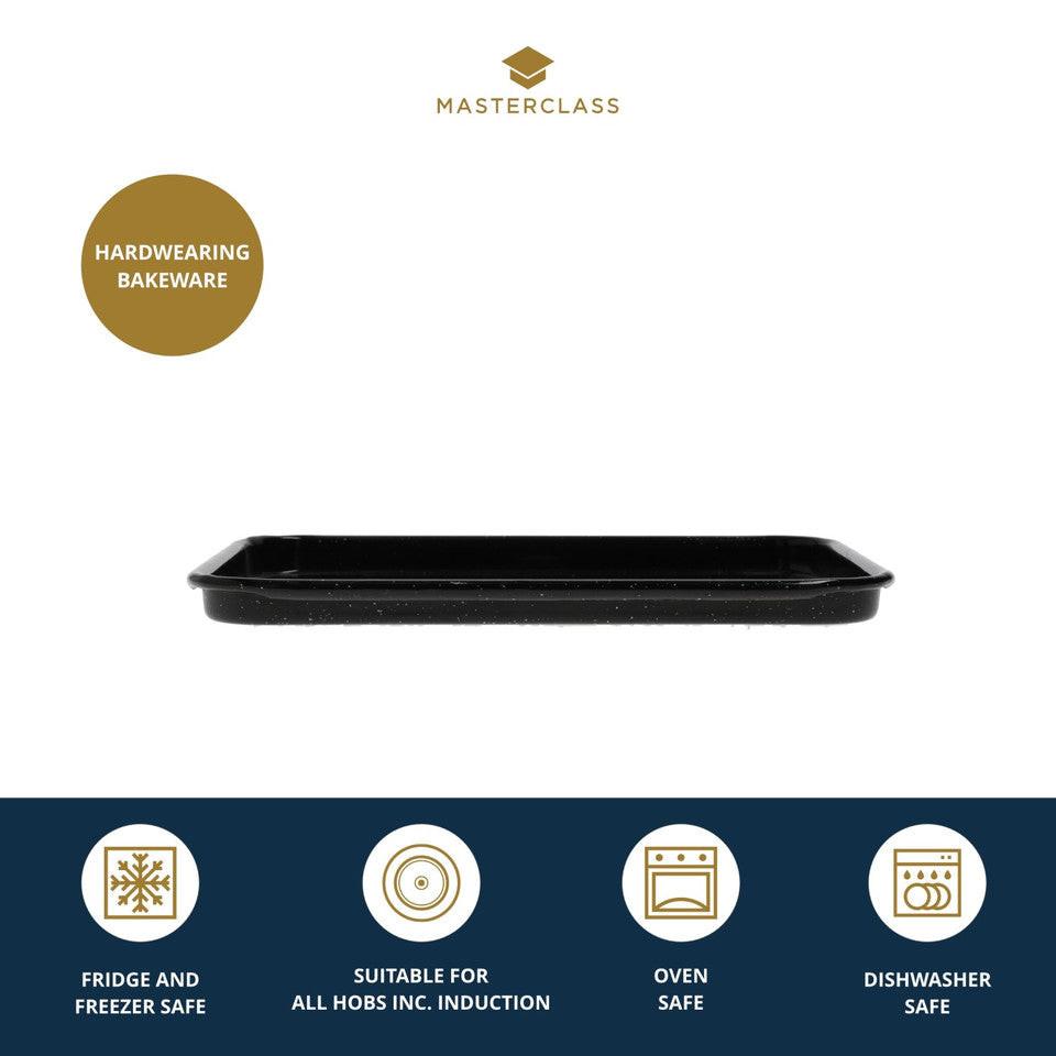 MasterClass Vitreous Enamel Baking Tray 24cm x 18cm.