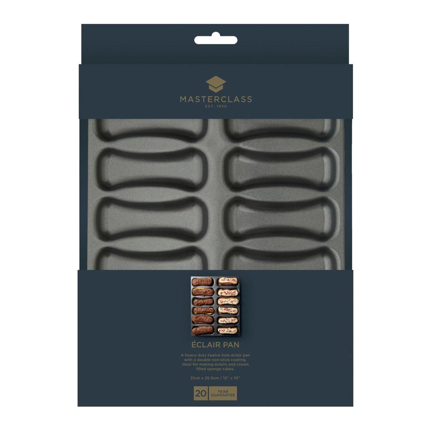 MasterClass KCMCHB81 Non-Stick 12 Hole Éclair Baking Pan.