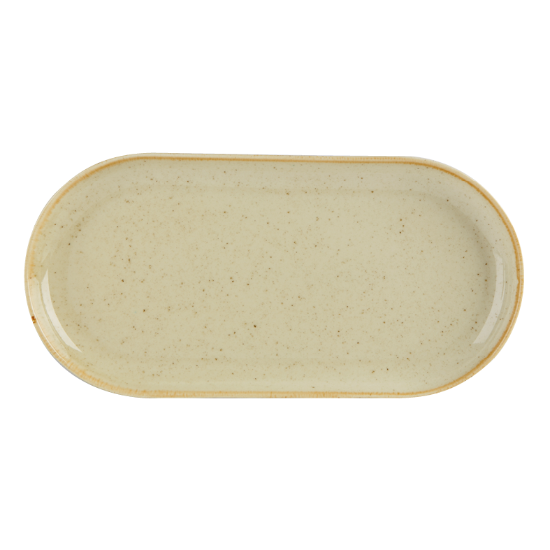 Porcelite Seasons Wheat Narrow Oval Plate 32x20cm/12.5x8" Case Size 6 - Cater-Connect Ltd
