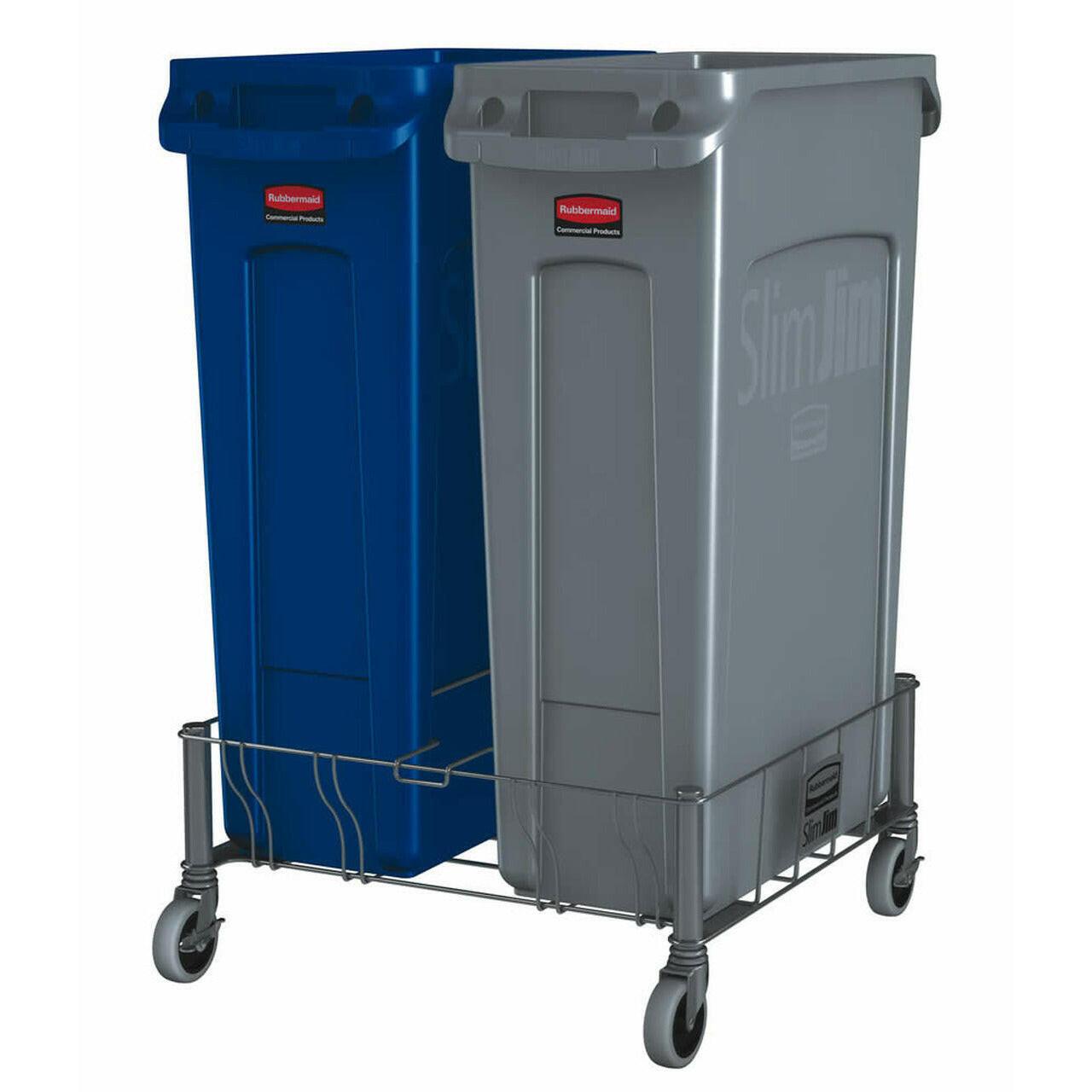 Rubbermaid Slim Jim Stainless Steel Double Dolly.