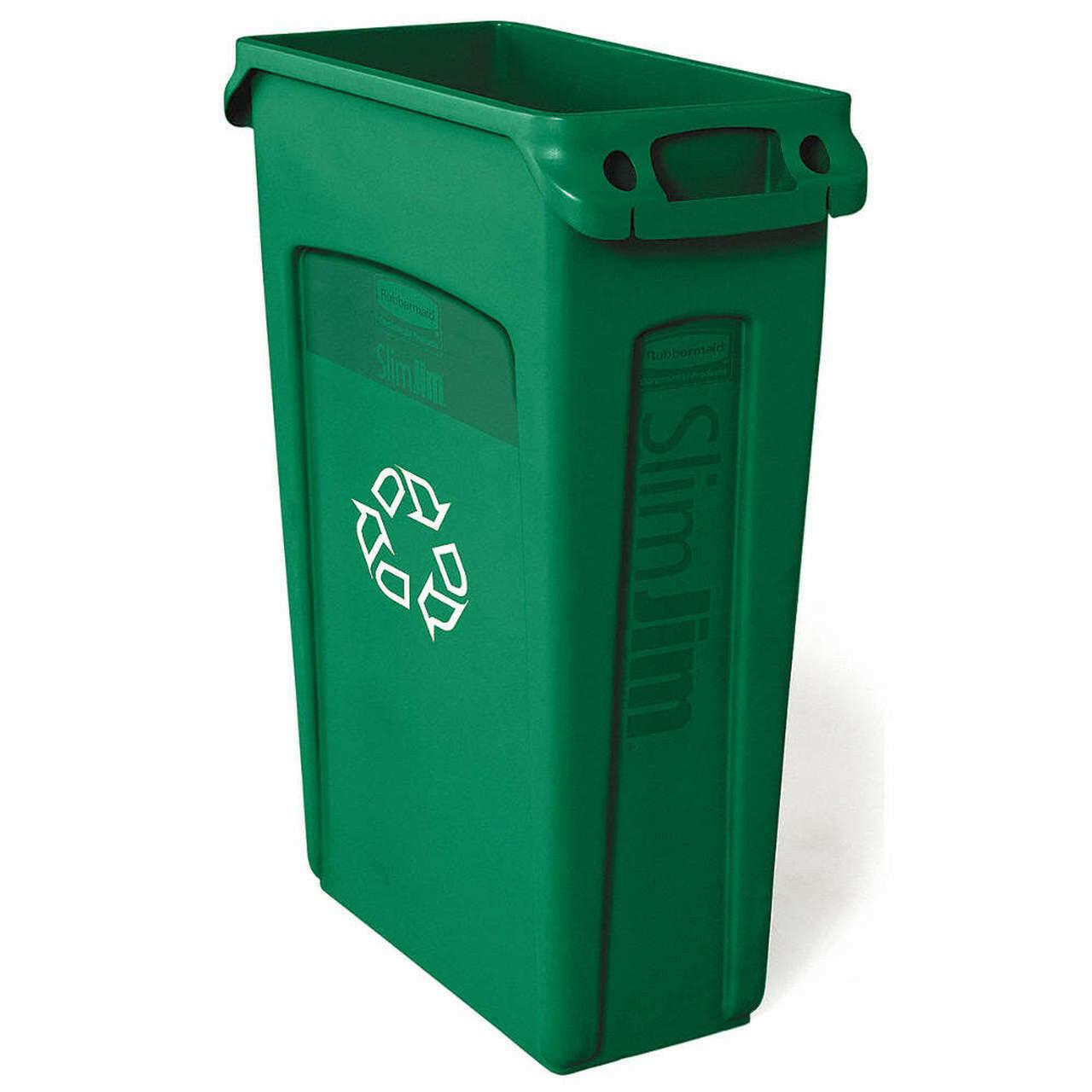 Rubbermaid Slim Jim Green Bin With Venting Channels 87L.