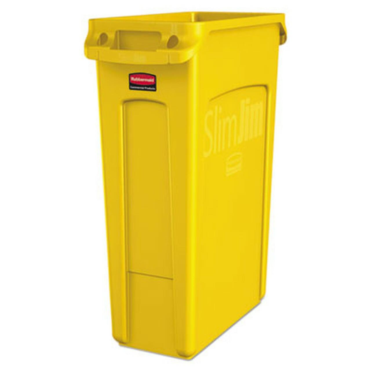 Rubbermaid Slim Jim Yellow Bin With Venting Channels 87L.