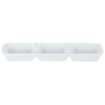 Porcelite Three Division Dip Tray 20x6.5cm/ 7.75''x2.5' Case Size 6 - Cater-Connect Ltd